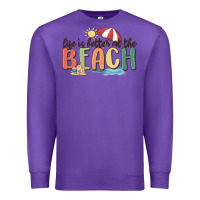 Purple life is better at the beach Premium Sweatshirt - MaliasSmallBusiness