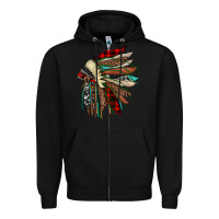 Black christmas indian headdress Zipper Hoodie - JahusDesignShop