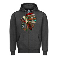 Charcoal Heather christmas indian headdress Zipper Hoodie - JahusDesignShop