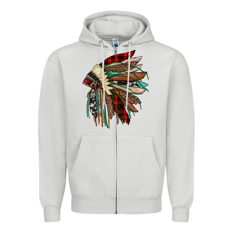 Christmas Indian Headdress Zipper Hoodie by JahusDesignShop | Teevron