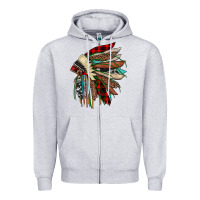 Heather Grey christmas indian headdress Zipper Hoodie - JahusDesignShop