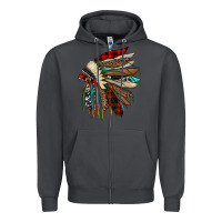 Smoke christmas indian headdress Zipper Hoodie - JahusDesignShop