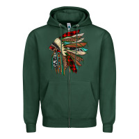 Sports Green christmas indian headdress Zipper Hoodie - JahusDesignShop