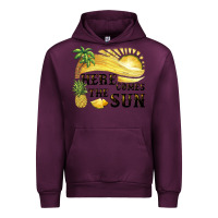 Mauve Wine here comes the sun Urban Hoodie - BarkalooDesign