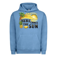 Pigment Pebble Blue here comes the sun Urban Hoodie - BarkalooDesign