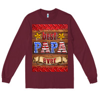 Burgundy best papa ever air freshener Long Sleeve Tee - HRA Design Shop