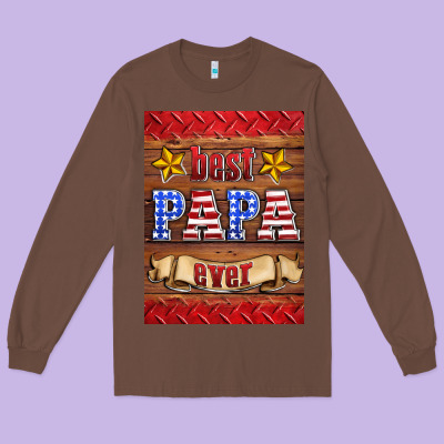 Best Papa Ever Air Freshener Long Sleeve Tee Designed By Hra Design Shop