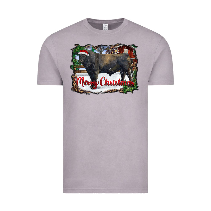 Merry Christmas Black Angus Bull And Farm Vintage Tee by RanaPortraitStore | Teevron