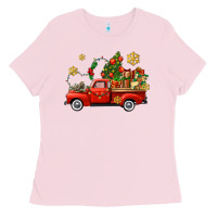 Bubblegum Pink Christmas truck Ladies Tee - AdoDesignShop
