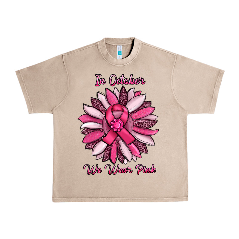 In October We Wear Pink Sunflower Urban Heavy Tee by RanaPortraitStore | Teevron