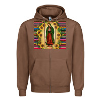 Chestnut our lady of guadalupe Zipper Hoodie - JahusDesignShop