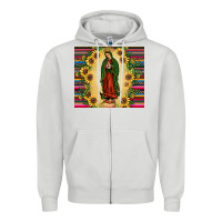 Dove Grey our lady of guadalupe Zipper Hoodie - JahusDesignShop