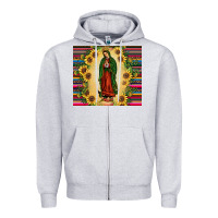 Heather Grey our lady of guadalupe Zipper Hoodie - JahusDesignShop