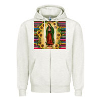 Oatmeal Heather our lady of guadalupe Zipper Hoodie - JahusDesignShop
