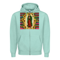 Seafoam our lady of guadalupe Zipper Hoodie - JahusDesignShop