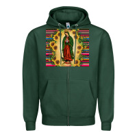 Sports Green our lady of guadalupe Zipper Hoodie - JahusDesignShop