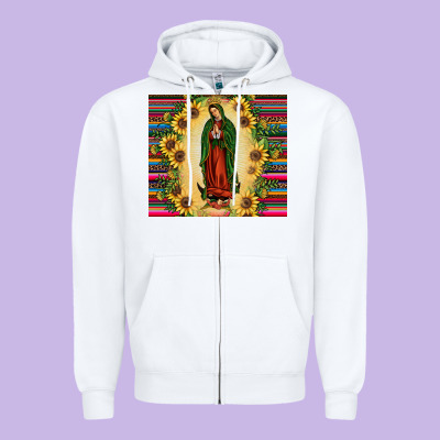 Our Lady Of Guadalupe Zipper Hoodie Designed By Jahusdesignshop