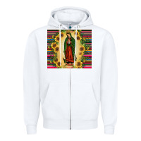 White our lady of guadalupe Zipper Hoodie - JahusDesignShop