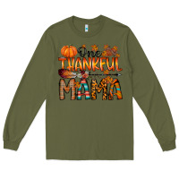 Army Green one thankful mama Long Sleeve Tee - RacoonDesign