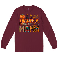 Burgundy one thankful mama Long Sleeve Tee - RacoonDesign