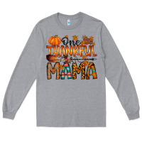 Heather Grey one thankful mama Long Sleeve Tee - RacoonDesign