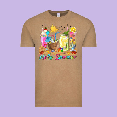 Hello Summer Drinks Vintage Tee Designed By Texasbilliewilder