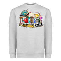 Heather Grey teachers change the world Heavyweight Sweatshirt - Zillion Design Studio