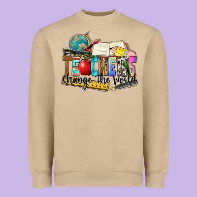 Teachers Change The World Heavyweight Sweatshirt Designed By Zillion Design Studio