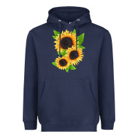 Navy treetops sunflower Heavyweight Hoodie - LillyAllenDesigns