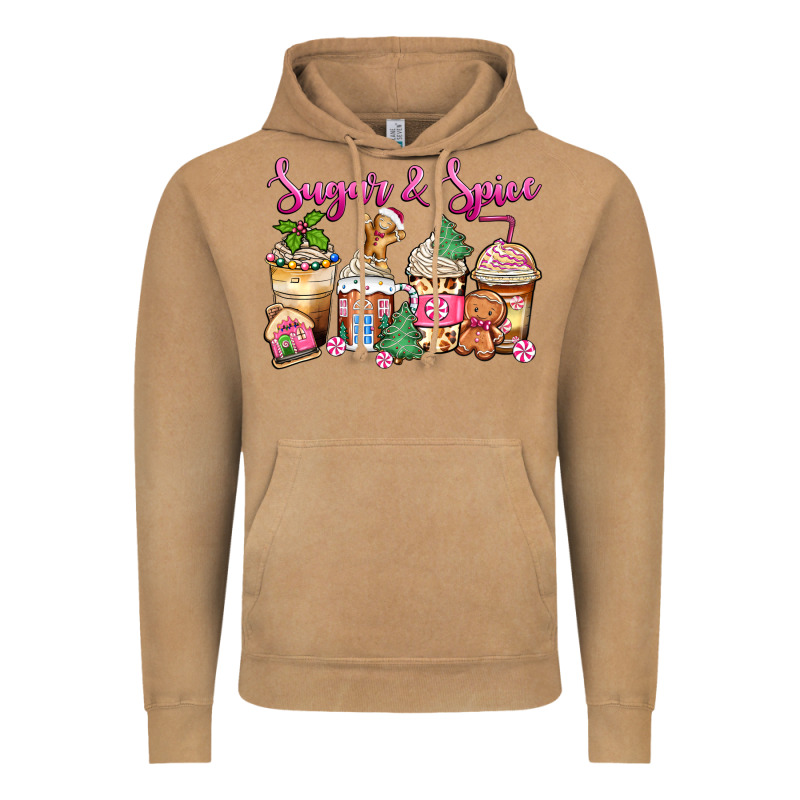 Sugar And Spice Pink Gingerbread Coffee Cups Vintage Hoodie by Zillion Design Studio | Teevron