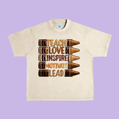 Teach Love Inspire Motivate Lead Urban Heavy Tee Designed By Zillion Design Studio