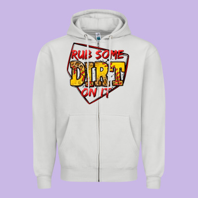 Rub Some Dirt On It Softball Zipper Hoodie Designed By Jasminsmagicworld
