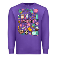 Purple can't talk right now doing mama stay at home stuff Premium Sweatshirt - MaliasSmallBusiness
