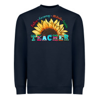 Navy teacher sunflower listen encourage motivate inspir Heavyweight Sweatshirt - Zillion Design Studio