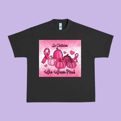 In October We Wear Pink Pumpkin Urban Heavy Tee Designed By Ranaportraitstore