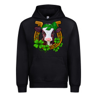 Black lucky horseshoe 4 leaf clover baby calf Urban Hoodie - Jasminsmagicworld