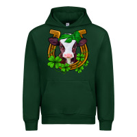 Forest Green lucky horseshoe 4 leaf clover baby calf Urban Hoodie - Jasminsmagicworld
