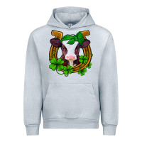 Heather Grey lucky horseshoe 4 leaf clover baby calf Urban Hoodie - Jasminsmagicworld