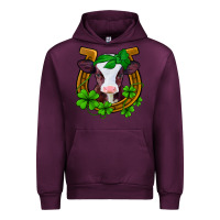 Mauve Wine lucky horseshoe 4 leaf clover baby calf Urban Hoodie - Jasminsmagicworld