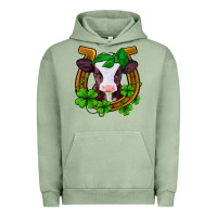 Pigment Oil Green lucky horseshoe 4 leaf clover baby calf Urban Hoodie - Jasminsmagicworld