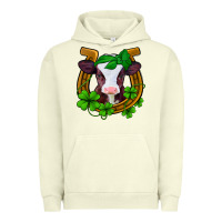 Pigment Pistachio lucky horseshoe 4 leaf clover baby calf Urban Hoodie - Jasminsmagicworld