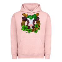 Pigment Salmon lucky horseshoe 4 leaf clover baby calf Urban Hoodie - Jasminsmagicworld
