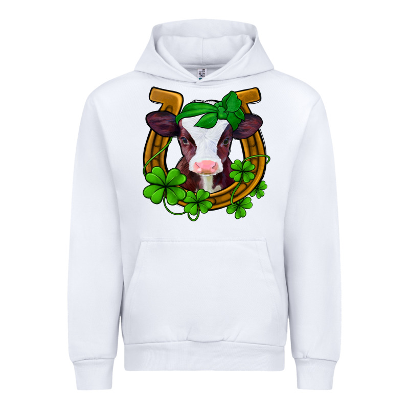 Lucky Horseshoe 4 Leaf Clover Baby Calf Urban Hoodie by Jasminsmagicworld | Teevron