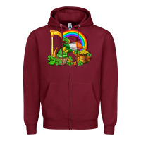 Burgundy st patricks day  rainbow shamrocks Zipper Hoodie - AdoDesignShop