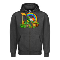 Charcoal Heather st patricks day  rainbow shamrocks Zipper Hoodie - AdoDesignShop