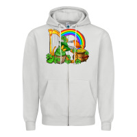Dove Grey st patricks day  rainbow shamrocks Zipper Hoodie - AdoDesignShop