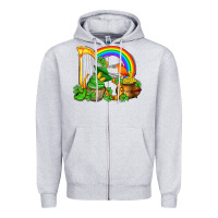 Heather Grey st patricks day  rainbow shamrocks Zipper Hoodie - AdoDesignShop