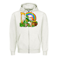 Oatmeal Heather st patricks day  rainbow shamrocks Zipper Hoodie - AdoDesignShop