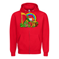Red st patricks day  rainbow shamrocks Zipper Hoodie - AdoDesignShop