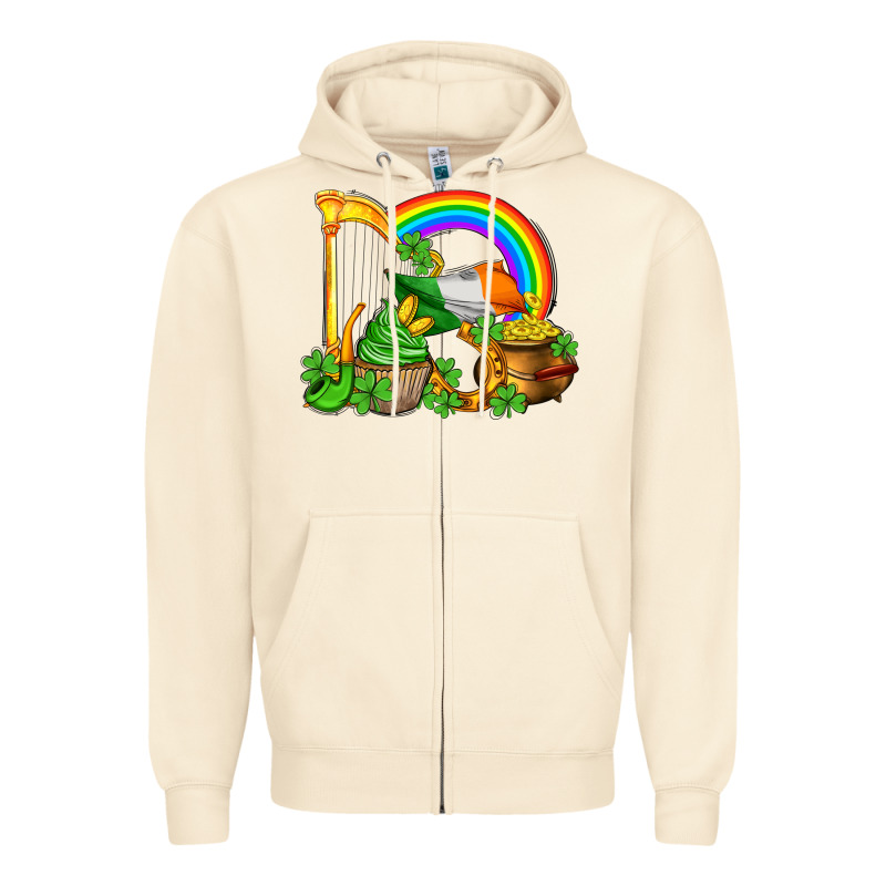 St Patricks Day  Rainbow Shamrocks Zipper Hoodie by AdoDesignShop | Teevron